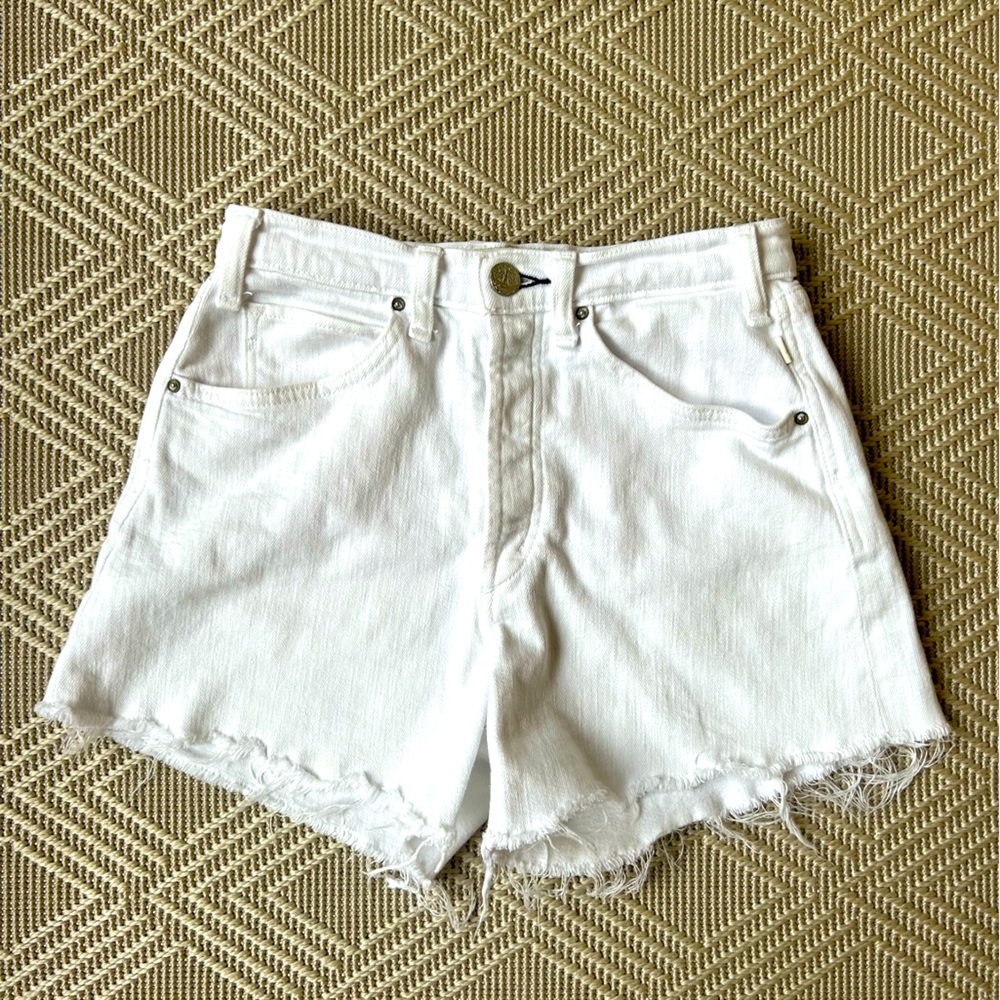 MCGUIRE white denim cutoffs shorts size 25